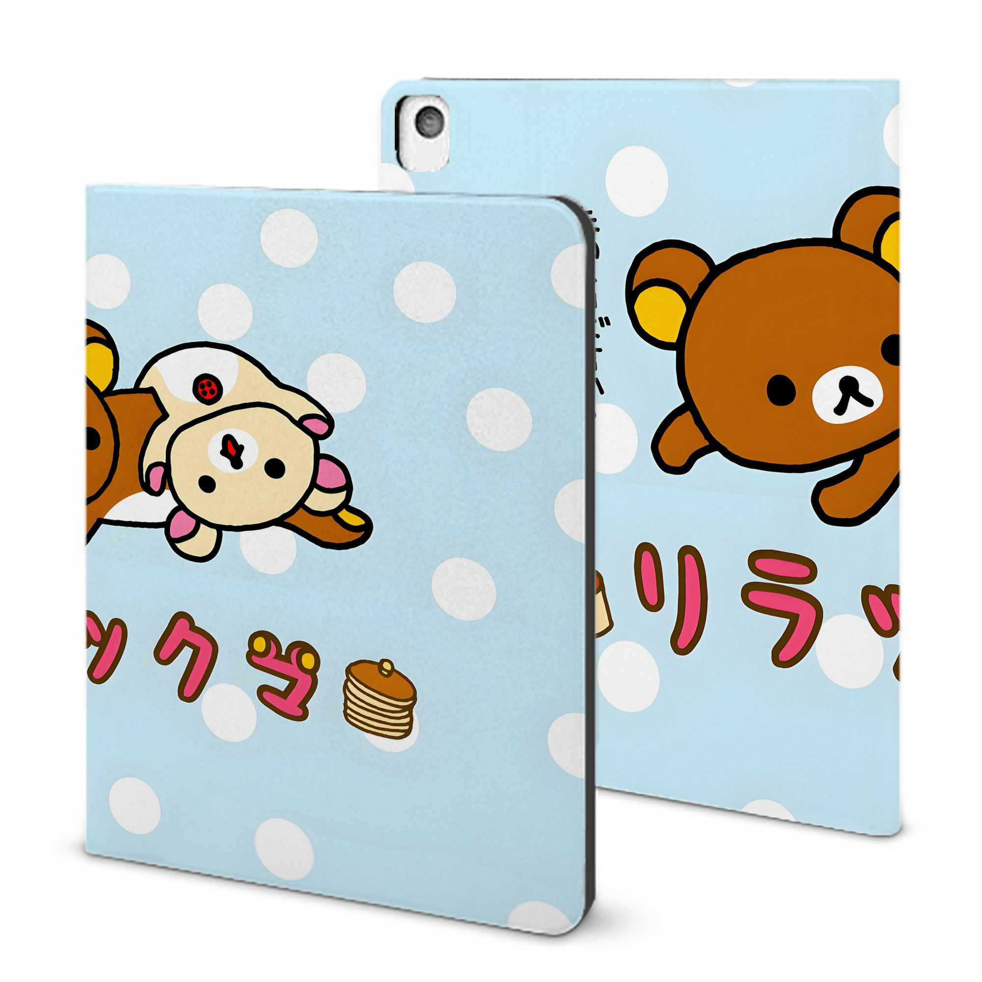 （画像用） リラックマ リラックマ キイロイトリ Rilakkuma Korilakkuma Kiiroitori IPadケース ペンホルダー付き ブックスタイルデザイン